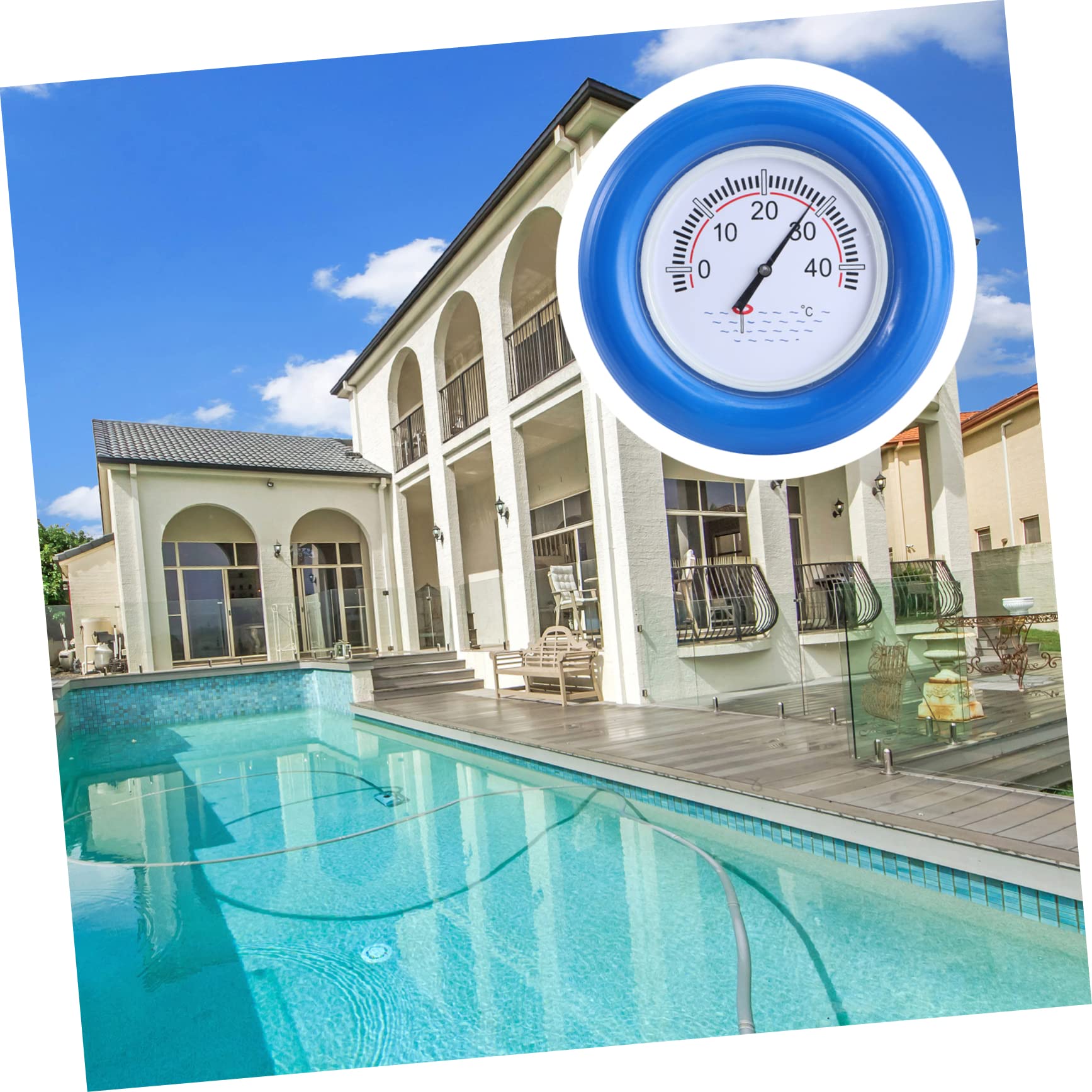 Termometro Galleggiante per Acqua, Grande Display, Blu | Acciaio Inossidabile e Plastica, Lettura Accurata per Vasche Interne e Hot Tub