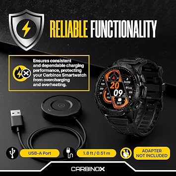Carbinox USB Charger Compatible for Carbinox Smartwatch - Fast Charging Speed, Sleek Design, Reliable Functionality (Carbinox Blaze R)
