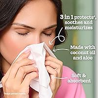 Vista 2 de Kleenex Loción de pañuelos faciales con aceite de coco, 4 cajas de cubos, 60 pañuelos por caja, 3 capas