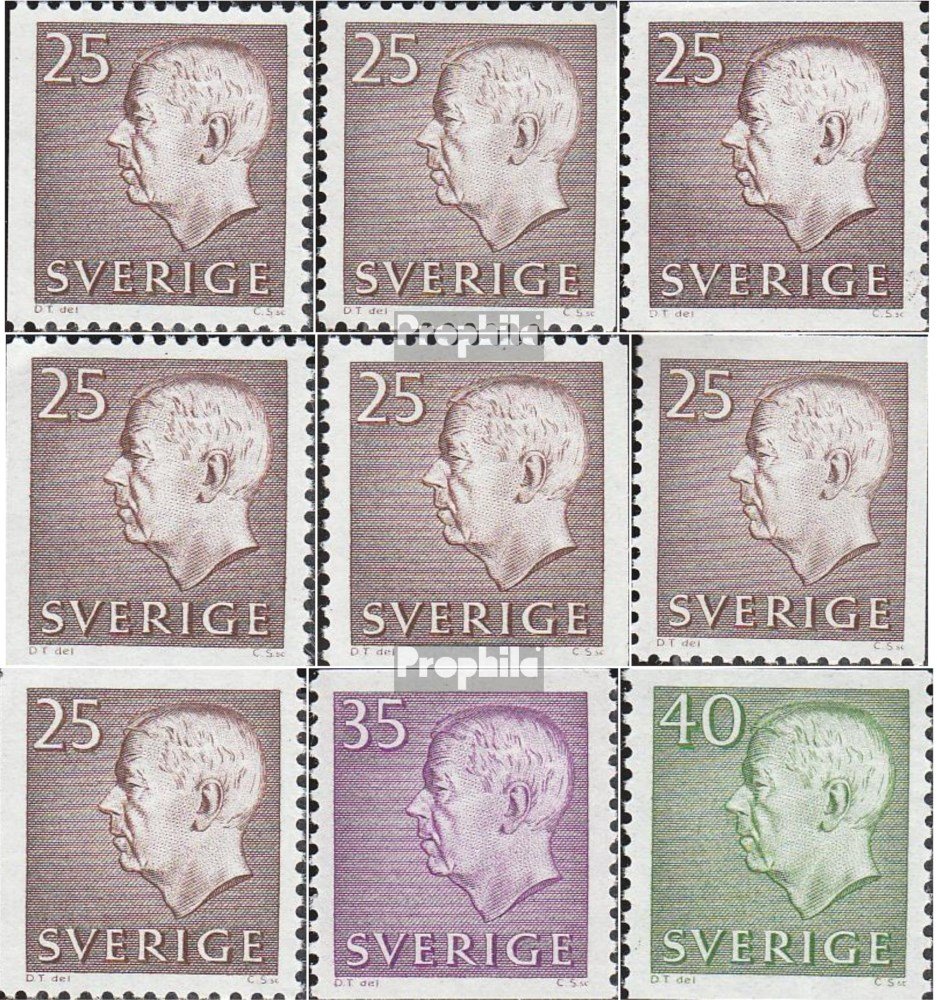 Sweden 478A,Dl,Dr,Elo,Ero,Elu, Eru,479A,480A (complete. issue.) 1961 Gustaf VI Adolf (Stamps for collectors)