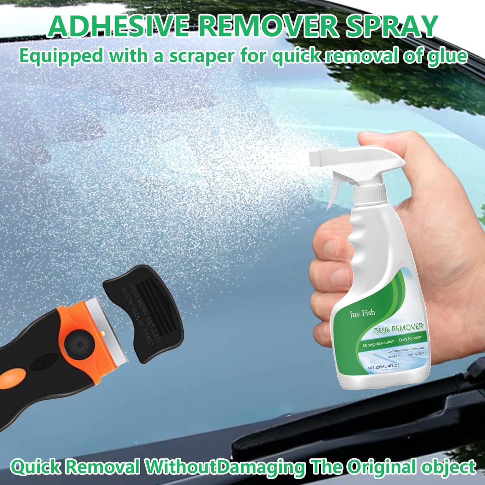 Dissolvant Colle,Décapant Adhésif,Enlève Autocollants,Decolle Etiquette,Dissolvant D'adhésif Decolle,Produit Enlever Colle Autocollant,Résidus de Colle et Ruban Adhésif, Inclut Grattoir en Plastique