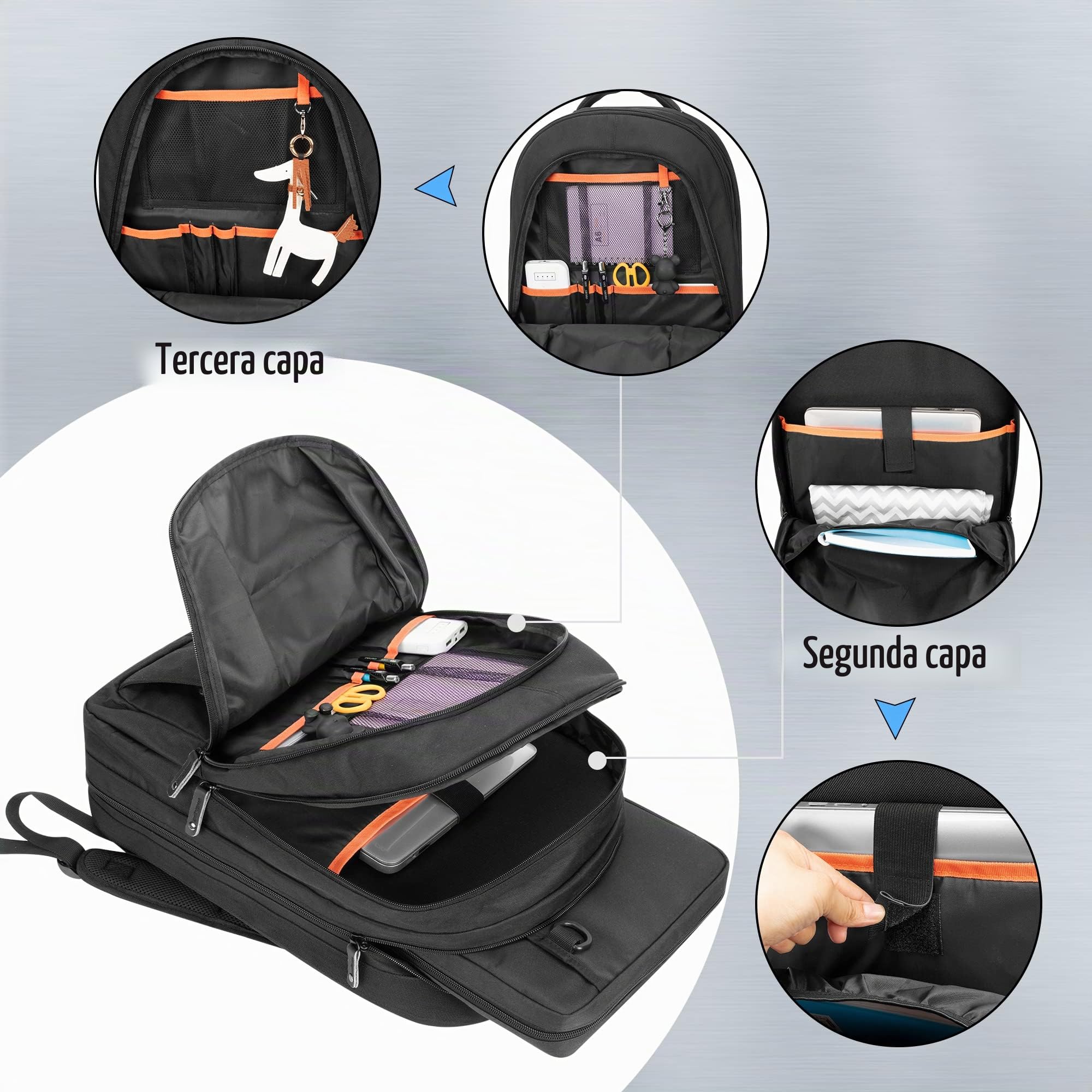 samdew Mochila de Chef de 3 Compartimentos con Estuche para Cuchillos | Maletín Profesional para Cuchillos con 12 + 23 Ranuras Y Bolsillos para Utensilios de Cocina (Cuchillos no Incluidos)