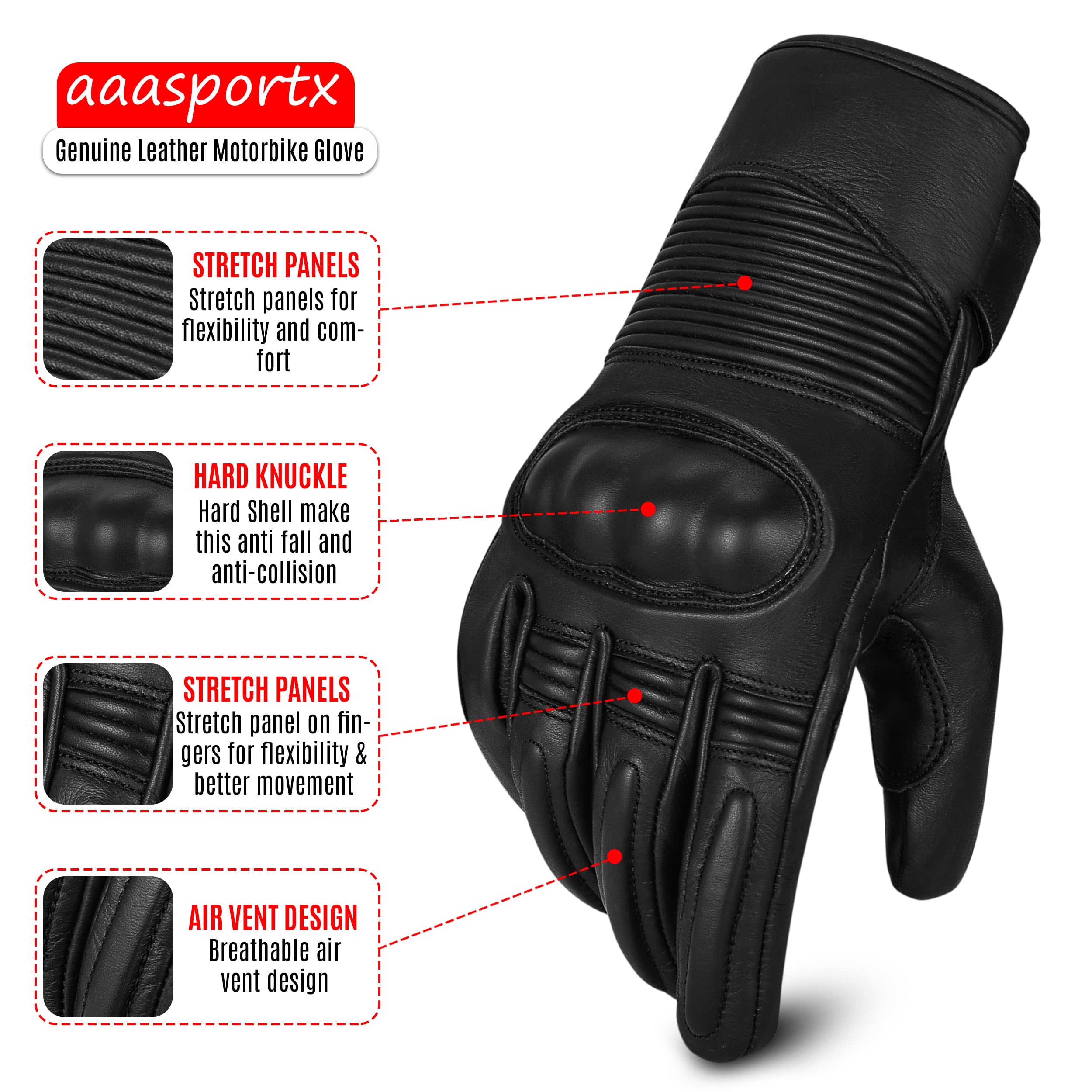 Guanti da moto impermeabili, invernali, caldi, da moto, con funzione touch screen
