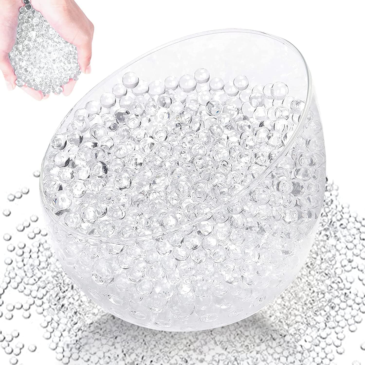 Daover Clear Water Beads 50000Pcs Water Beads for Vases Gel Jelly Balls