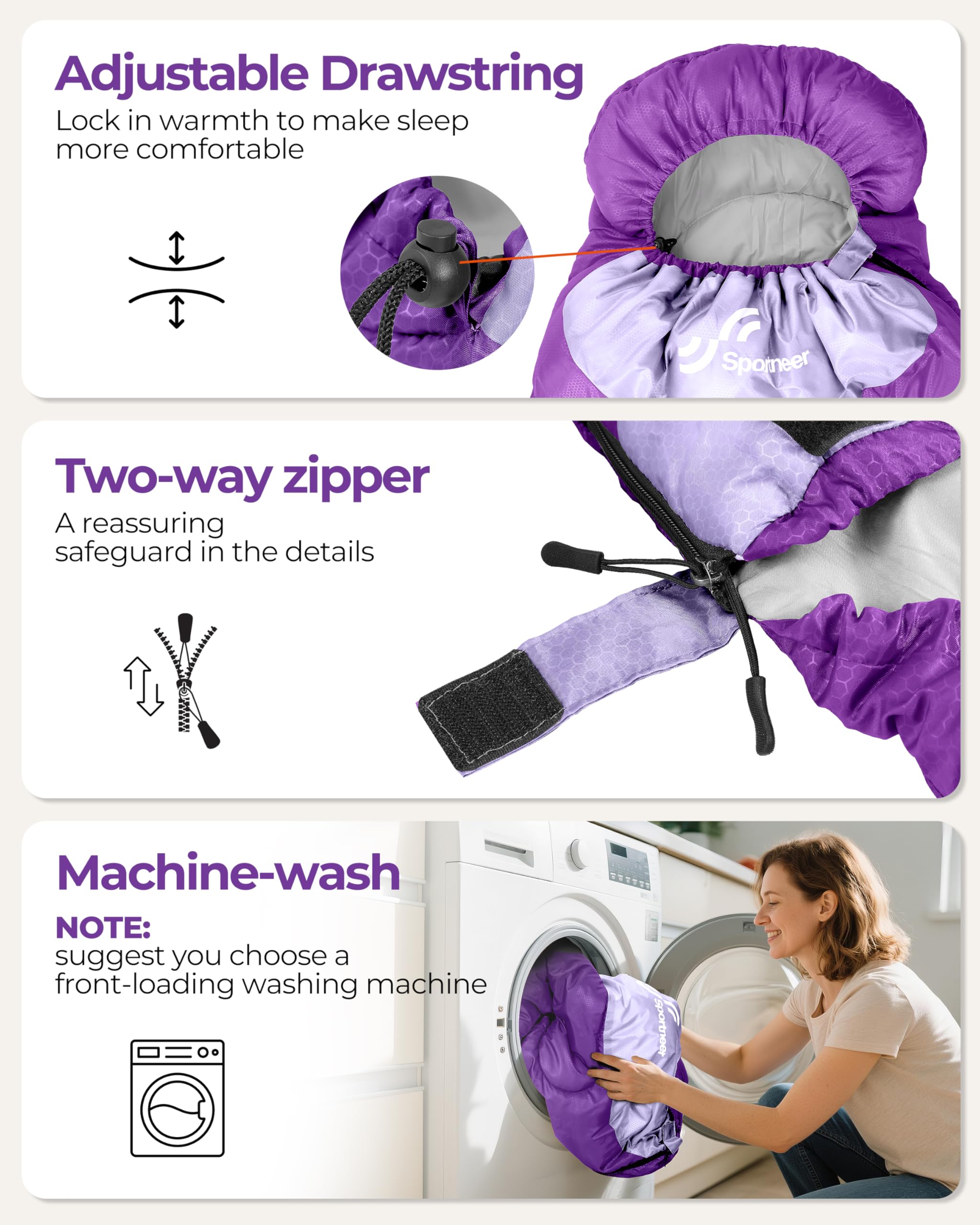 Sacco a pelo per esterni, sportivo, per adulti e bambini, sacco a pelo da campeggio, per escursioni, viaggi con zaino