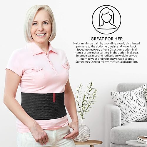 Miniatura 6 de ORTONYX Carpeta abdominal de 6.25 pulgadas para hombres y mujeresenvoltura posoperatoria posoperatoria posoperatoriacinturón de soporte para hernia