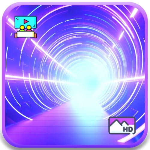 Loopmasters - Landscapes 2 6 ADHD Sensory Grounding Therapy, Neon Hyperspace Journey Screensaver - Futuristic Light Loops + Sleep Timer With Relaxing Music