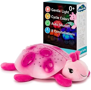 Cloud b Twilight Ladybug Pink - Star Projector Night Light Kids | Sleep Aid for Babies, Eases Fear of Dark with Soothing Sounds & Auto Shut Off | Newborn Essentials Soothers Gift-Ready for Parents