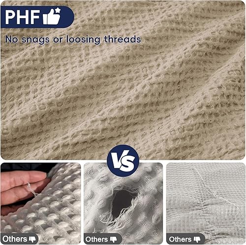 Miniatura 4 de PHF Juego de 2 fundas de almohada ultra suaves con tejido de gofre, tamaño estándar de 20 x 26 pulgadas, sin relleno, fundas de almohada