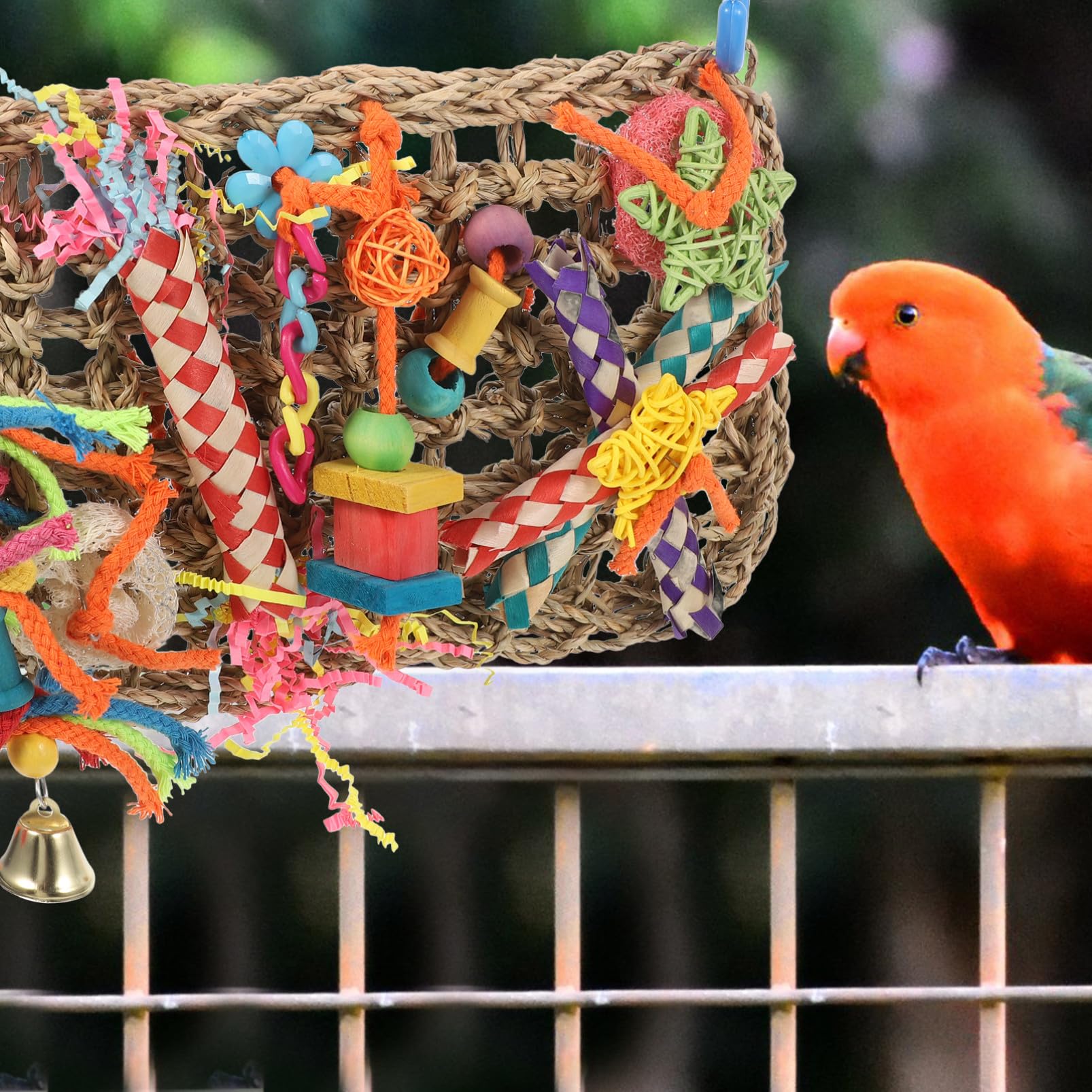 BESPORTBLE 2pezzi Giocattolo Appeso Per Pappagalli Mare Accessorio Da Gioco Per Uccelli Struttura Intrecciata Per Attività Di Masticazione e Arrampicata