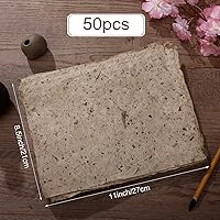 Vista 6 de Geyee 50 hojas de papel de arroz de morera de 8.5 x 11 pulgadas, hechas a mano, para manualidades vintage, Washi Carfts, pintura para niños