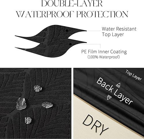 Miniatura 26 de MOSAYT Juego de 6 fundas para sillas de comedor 100% impermeables, súper ajuste elástico jacquard Parson, fundas extraíbles y lavables para sillas