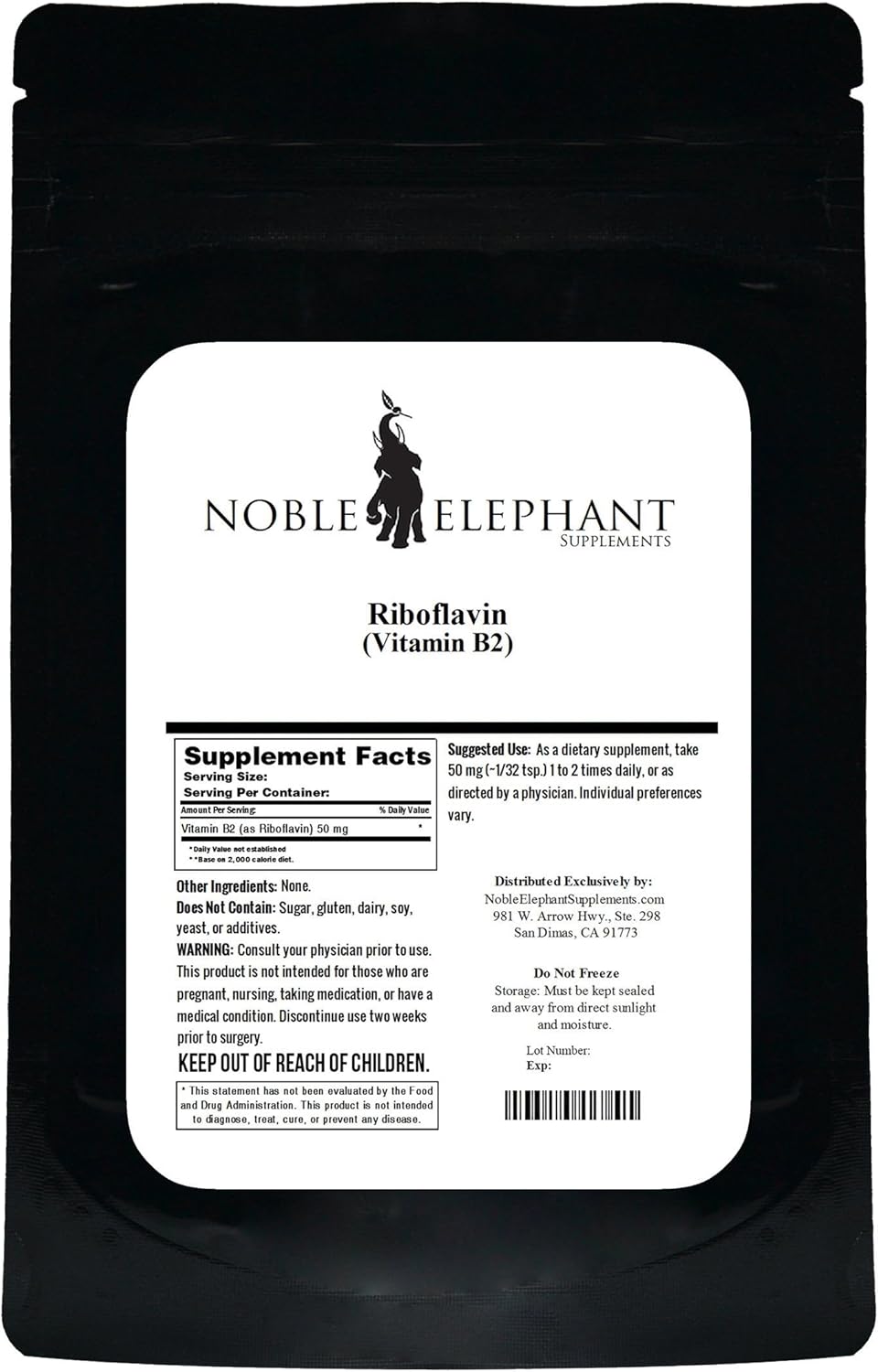 Pure Riboflavin (Vitamin B2) Bulk Powder (250 Grams