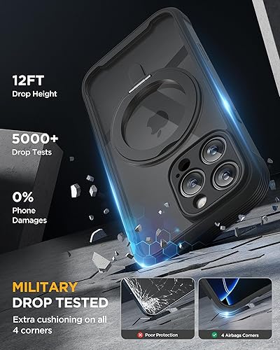 Miniatura 487 de Miracase Glass Series - Funda magnética para iPhone 15, compatible con MagSafe, de cuerpo completo, protector de pantalla de vidrio 9H integrado