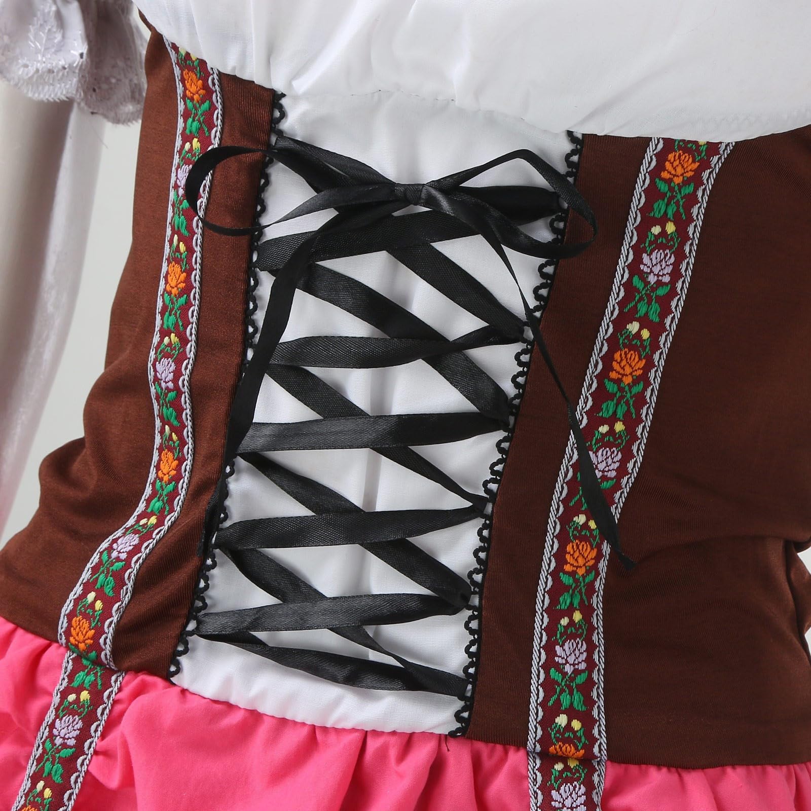 Trachtenrock Damen Set mit Weste, Elfen Kleid, Vintage Spitzenrock, Plisseerock, Retro Landhaus Mode, Zweiteiler Sommeroutfit für Festival