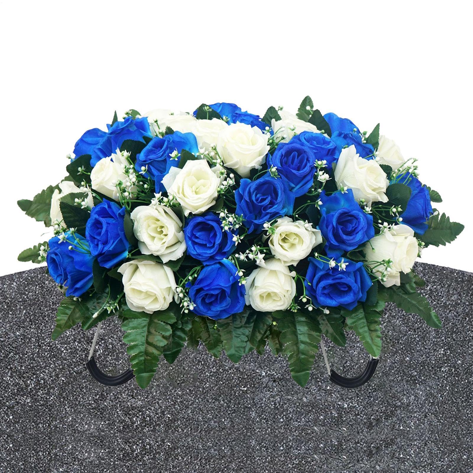 Grabgesteck für außen UV-beständige künstliche Rosen als Grabschmuck für