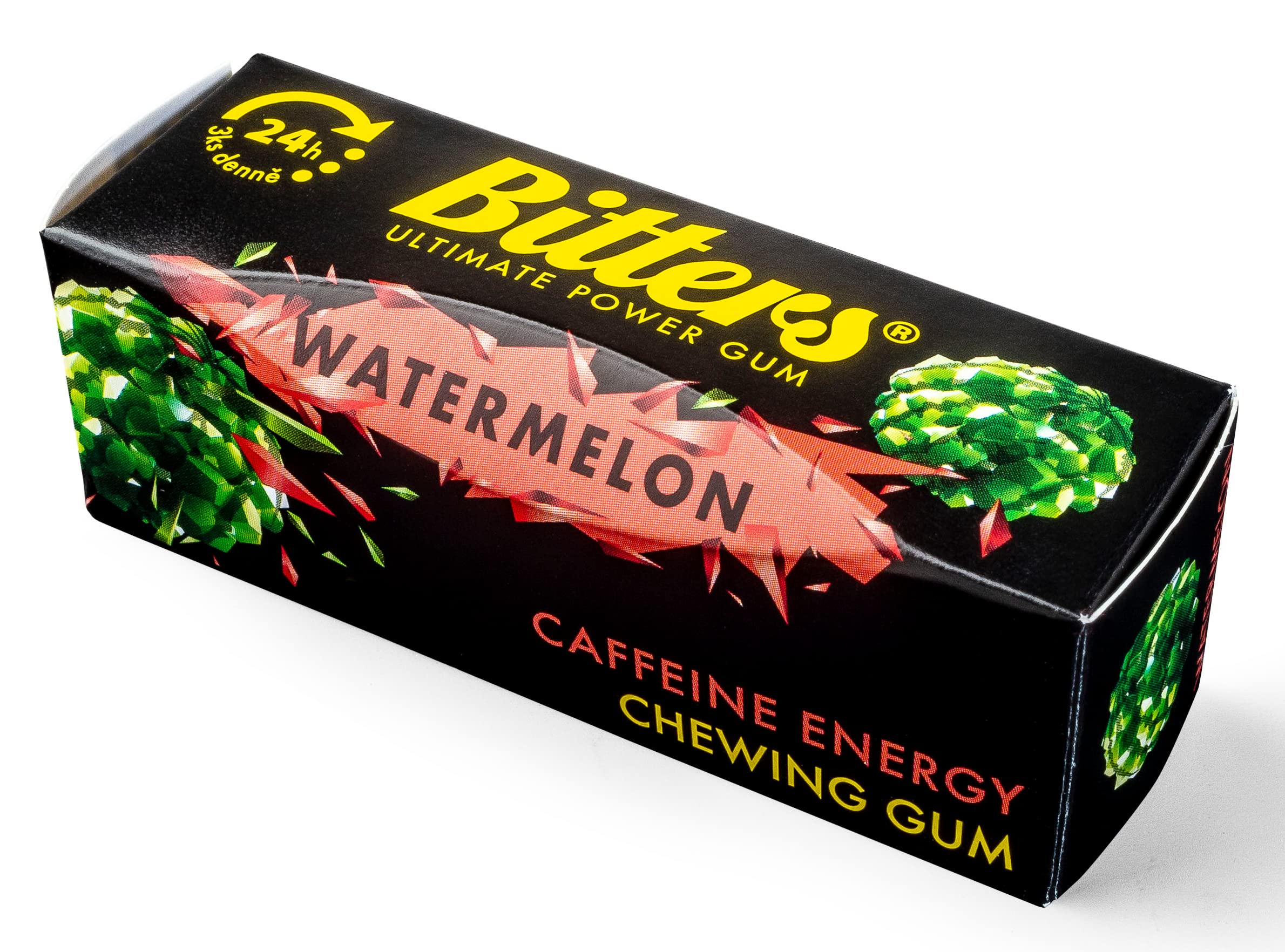 Bitters Gomma da Masticare Energetica con Caffeina e Taurina, Energy Chewing Gum with Caffeine and Taurine, 30 Confezioni (30x13,5g) - Melone (data di scadenza 10.06.2026)