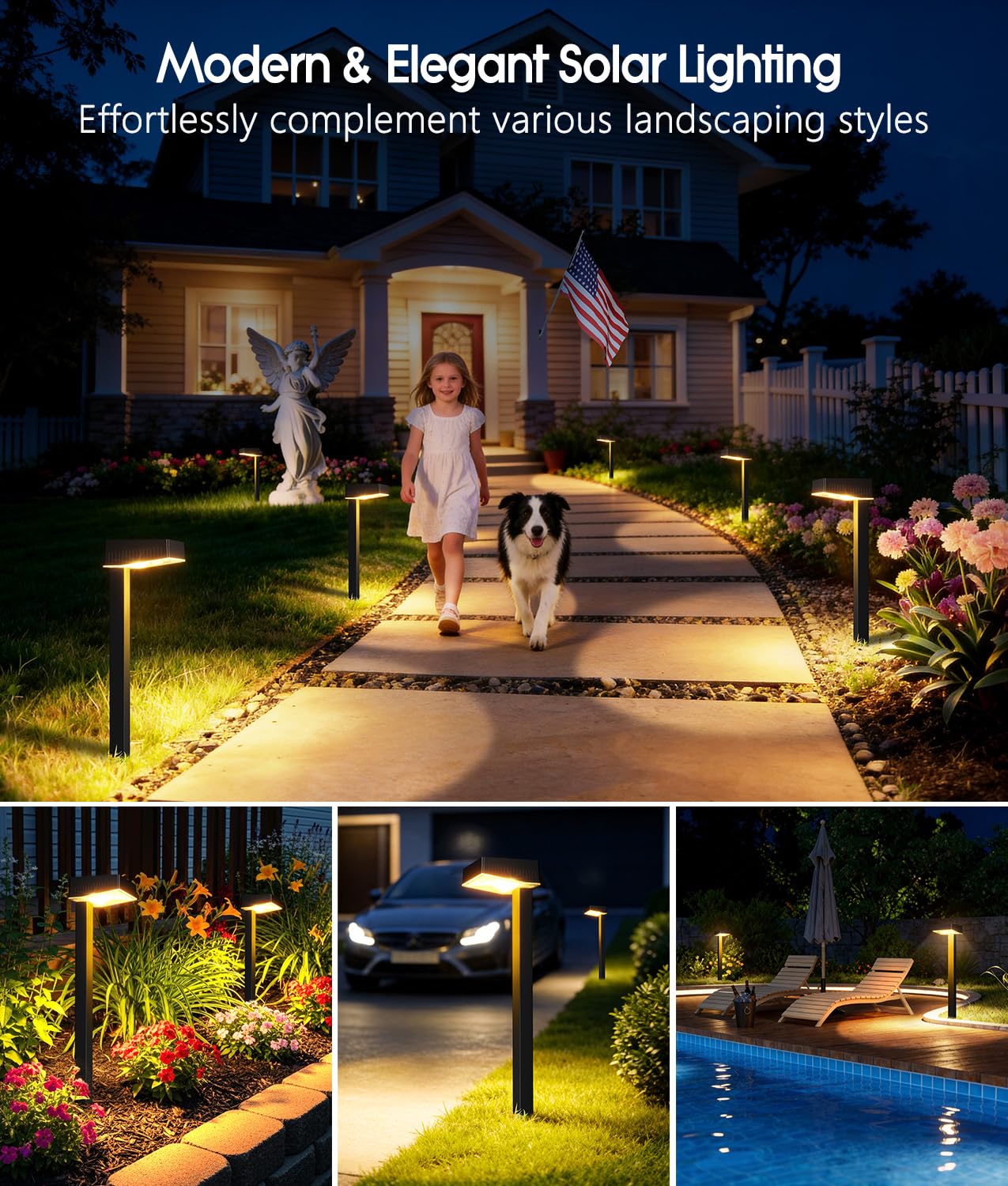 RECHOO 6 Stück Solarlampen für Außen Garten, Extrem Helle Warmweiß Solarleuchten Garten mit 1200mAh Akku & 2 Lichtmodi, IP65 Wasserdicht Solarlampen Garten, Gartendeko, Weg Rasen, Hof, Geschenke