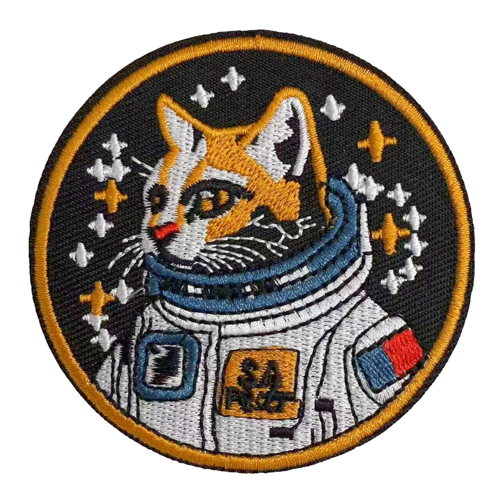 ミャウストロノート 宇宙猫 宇宙飛行士 アイロン接着ワッペン 刺繍ワッペン アッ…