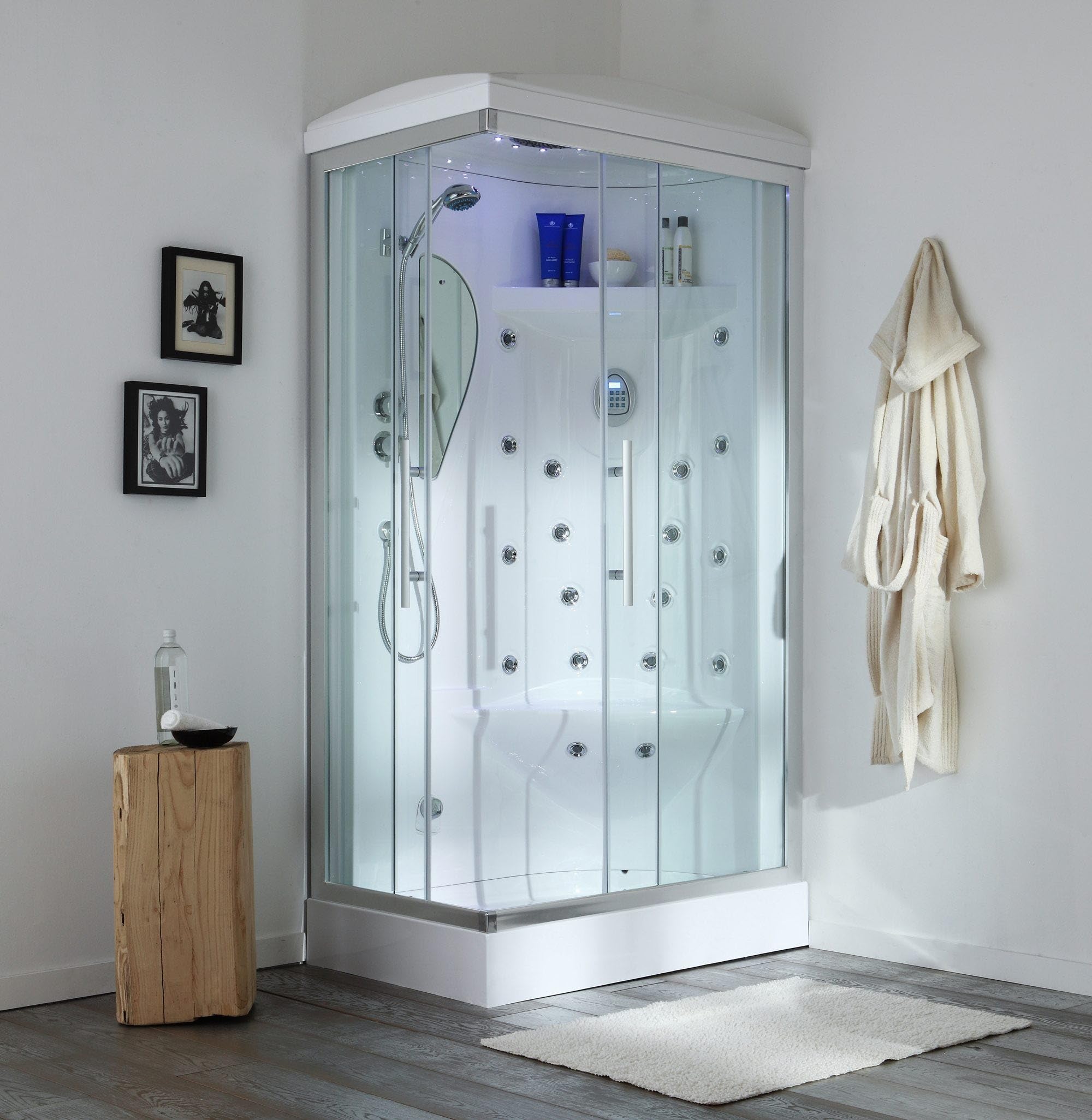 Kiamami Valentina - Mampara de ducha multifuncional 70x110 derecha con baño de vapor | Iride
