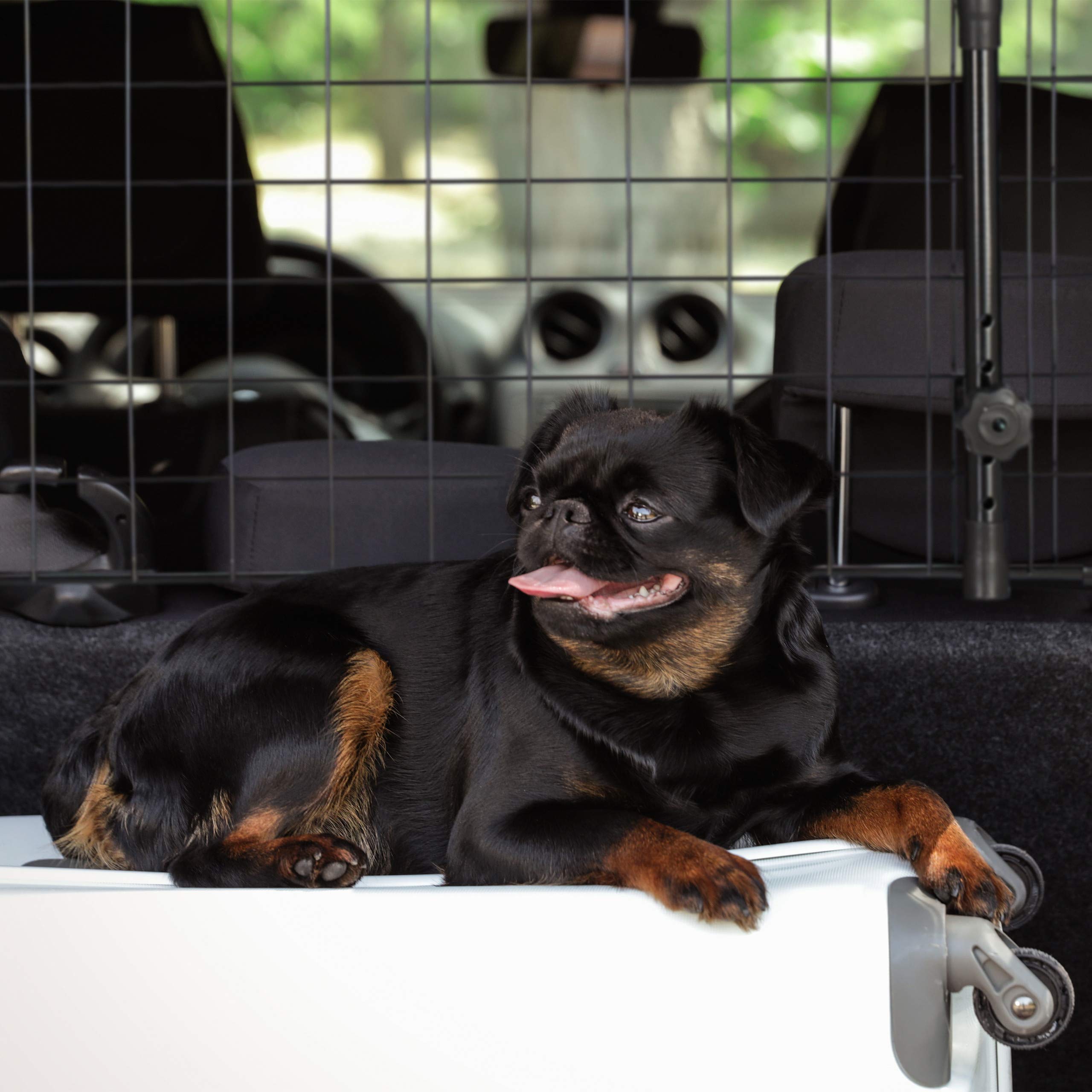 Relaxdays Grille de séparation pour Chien Voiture, barrière Universelle, Largeur réglable, H x L 32 x 92-136 cm, Noir