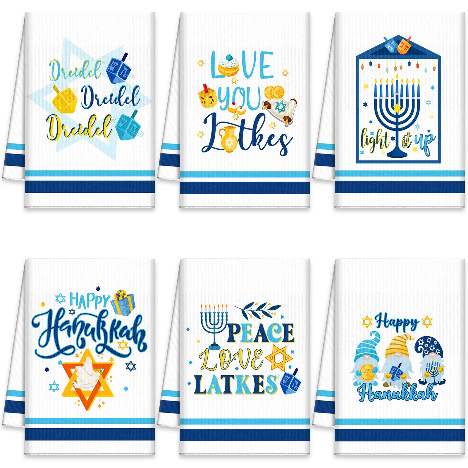 Toallas de mano para Hanukkah de diseño suave que visten tu mesa y cocina estas fiestas