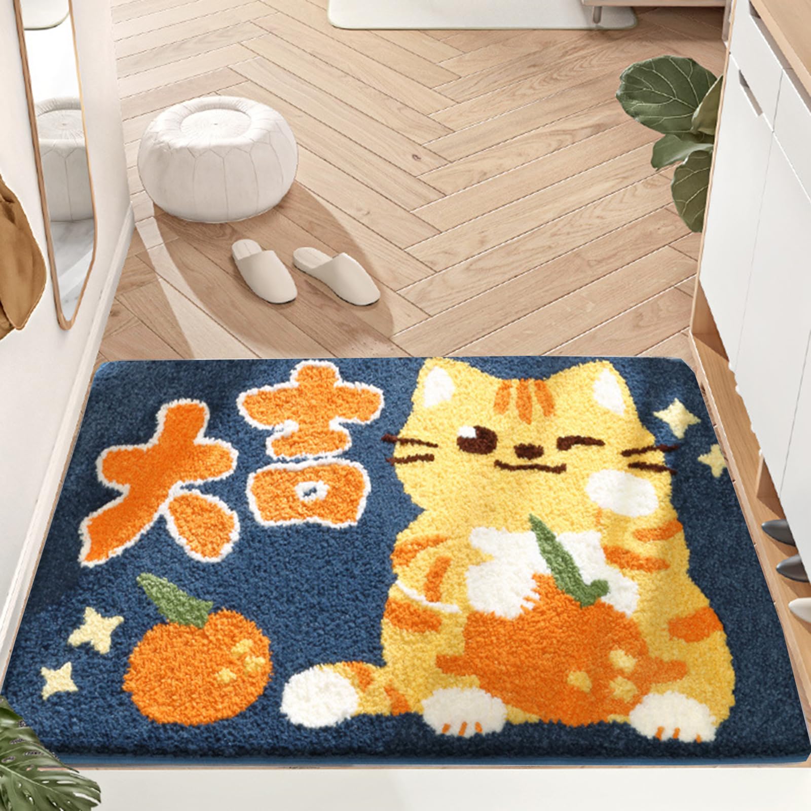 Amazon | 玄関マット 室内 洗える ねこ柄 猫柄 かわいい おしゃれ 玄関