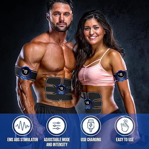 Miniatura 3 de Abs Muscle - Tónico portátil - Equipo de entrenamiento para hombres y mujeres, abdominal, ejercicio de oficina en casa, 10 unidades de almohadillas