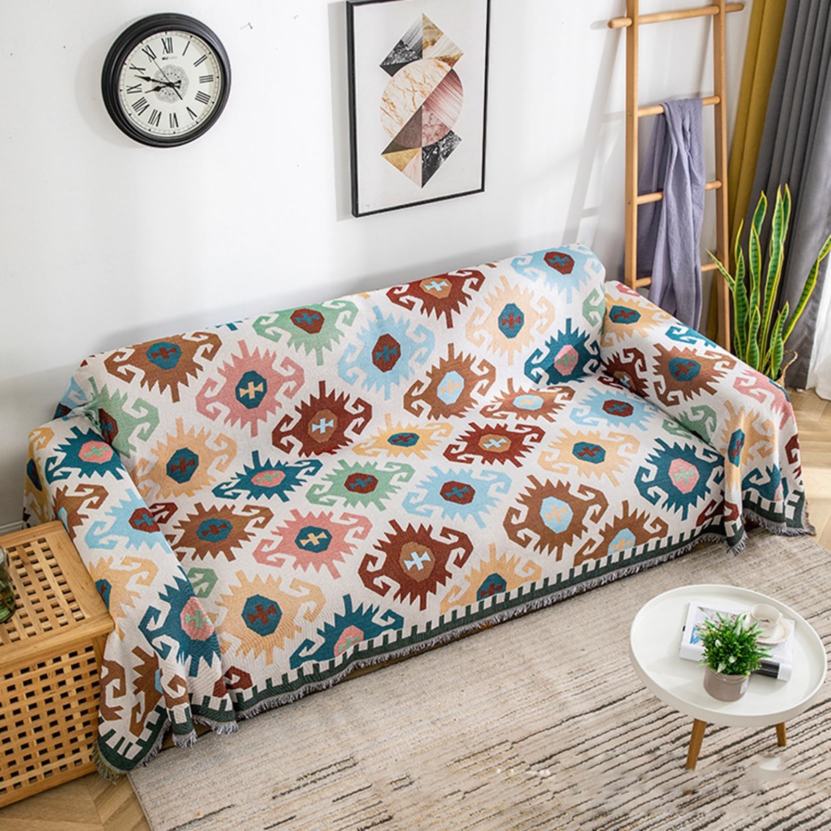 Amazon｜マルチカバー 大判 ソファーカバー 民族風 ネイティブ柄 防塵