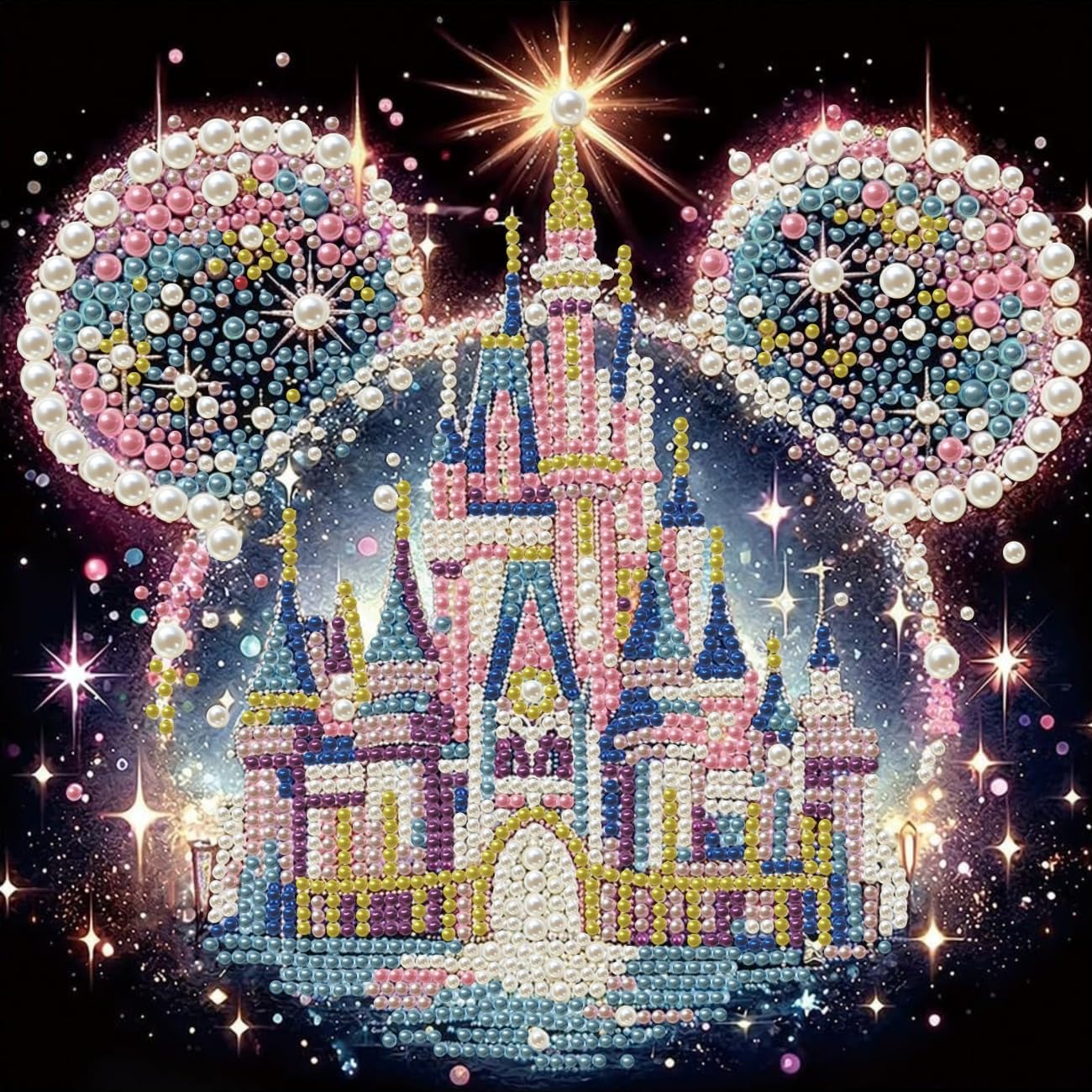 cdsnxore Castle Pearl Diamond Painting Art Kit for Adults, 30x30cm