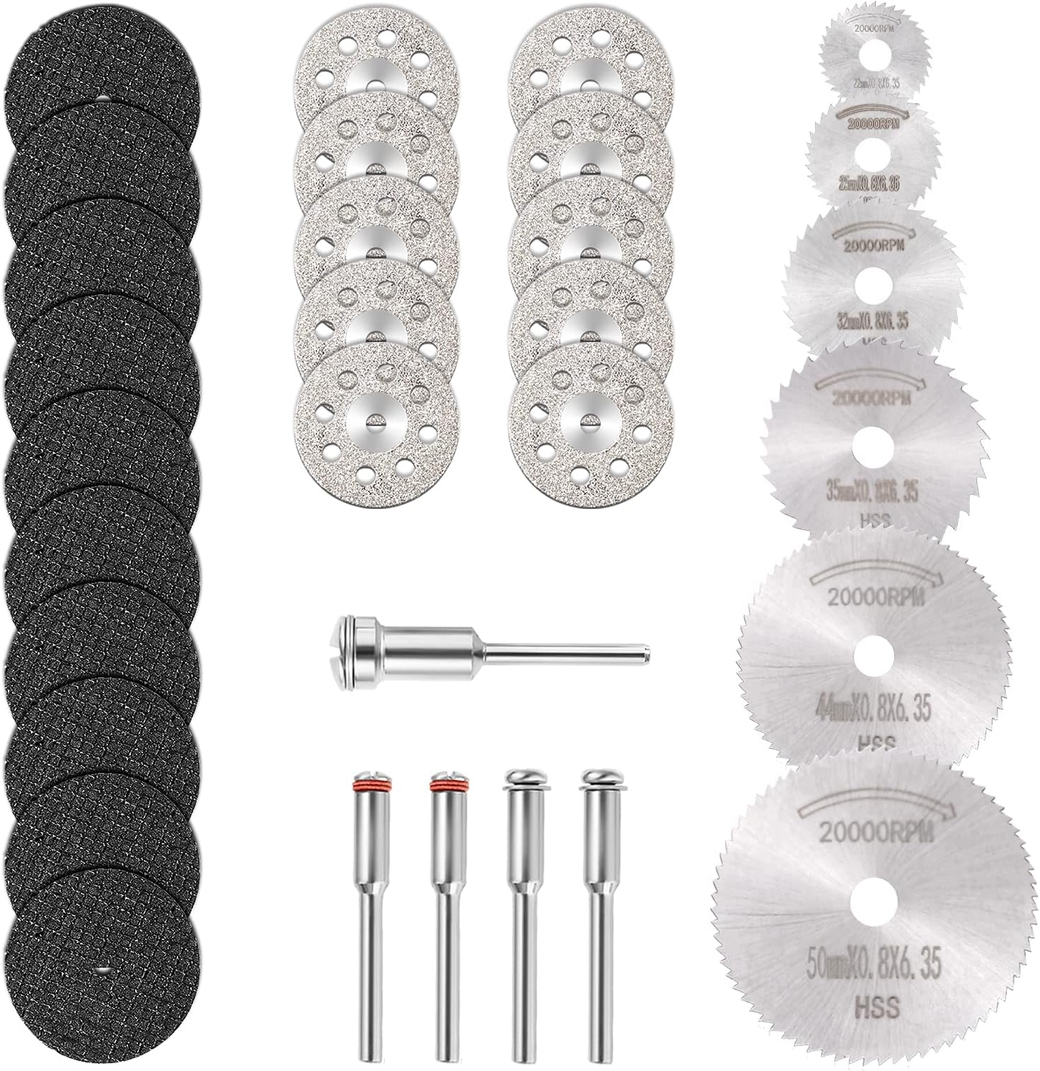 MAI USATO]Set Di 10 Dischi Diamantati Da 40 Mm Per Utensili Rotanti Con 2 Mandrini 87905154