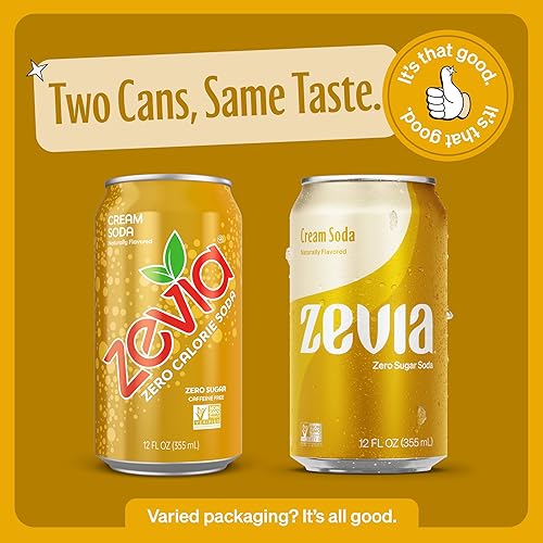 Miniatura 5 de Zevia Soda sin calorías, soda crema, latas de 12 onzas (paquete de 12)