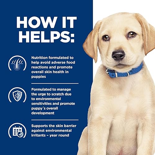 Miniatura 7 de Hill's Prescription Diet Derm Complete Puppy Sensibilidades ambientales/alimentarias Receta de arroz y huevo, alimento seco para perros, dieta