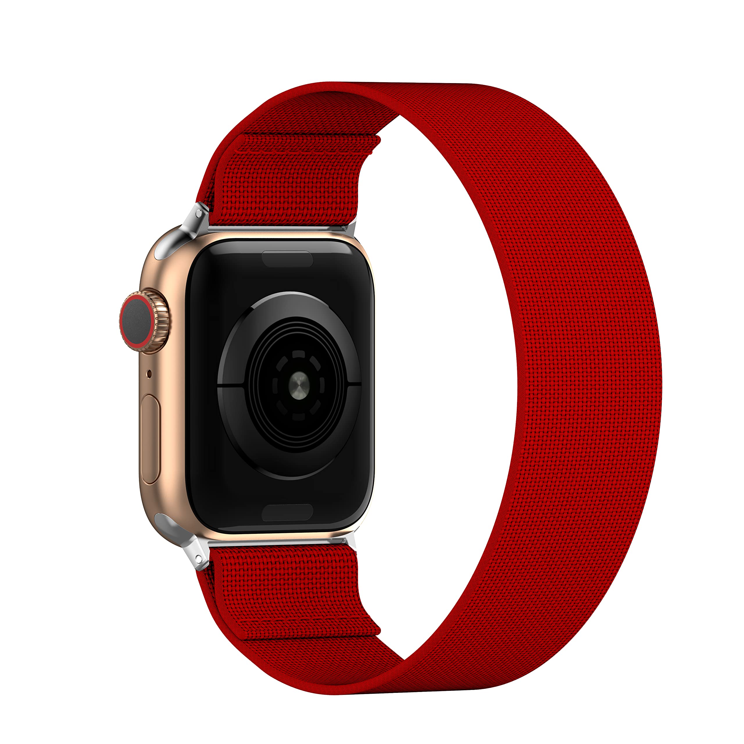 BMBEAR Stretchy Solo Loop Bands Compatible with Apple Watch 38mm 40mm 41mm Braided Elastic Weave Nylon Wristbands Women Men Straps for iWatch Series 7/6/5/4/3/2/1/SE Dark Black — view 26
