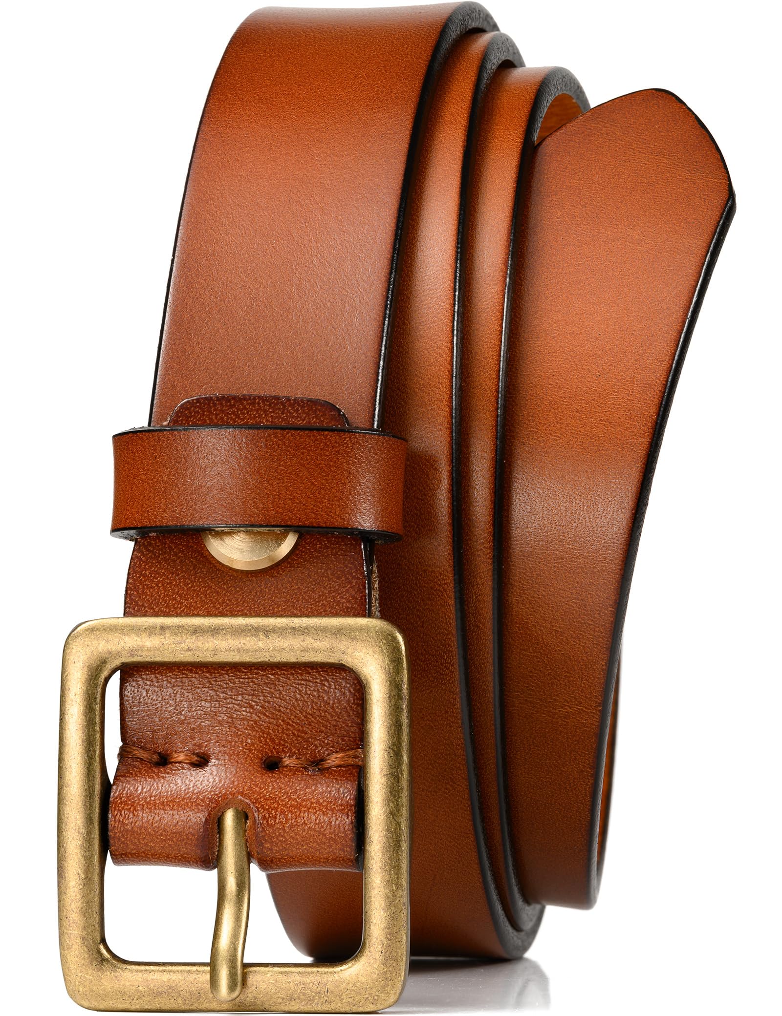 WOLFANT Full Grain Leather Belt for Women 1 1 Ladies Casual leather Jean Belt with Vintage Square buckle