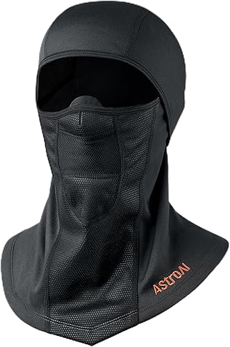 AstroAI Ski Mask Windproof Balaclava for Cold Weather, Winter Face Mask Breathable Stretchable for Skiing, Snowboarding, Black