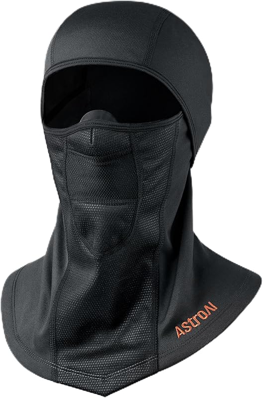 AstroAI Windproof Ski Mask Balaclava, Winter Cold Weather Face Mask, Black | Thermal Fleece Face Cover for Skiing, Snowboarding, Motorcycle Riding, Cycling, Outdoor Work, Fits Under Helmets