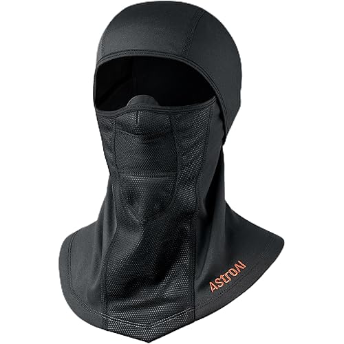 AstroAI Ski Mask Windproof Balaclava for Cold Weather, Winter Face Mask Breathable Stretchable for Skiing, Snowboarding, Black