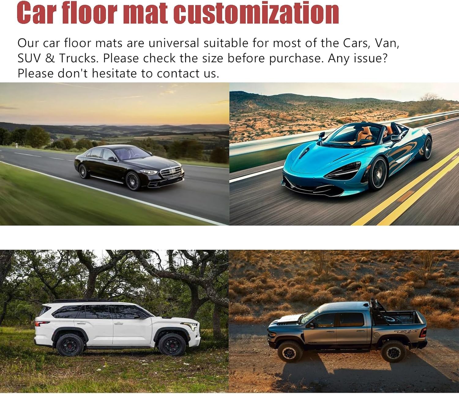 YaruicarCustom Car Floor Mats for 99.99% Sedan SUV Sports Car Men Women Protection Full Coverage Pads Anti-Slip Leather Floor Lining All Weather Car Floor Mats (Black)