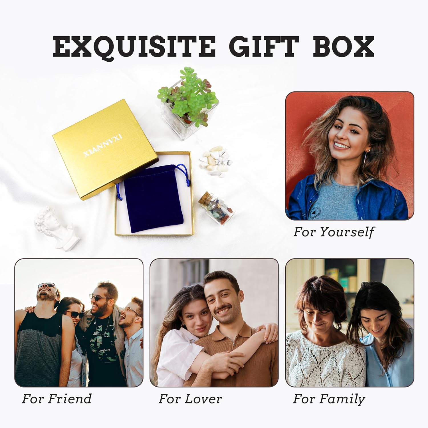 XIANNVXI 7pc Heishi Clay Bead Bracelets for Women Gold Plated Beaded Bohemian Stackable 6.8In Stretch Bracelets Elastic Layering Friendship Jewelry Boho Gift Set - Image 7