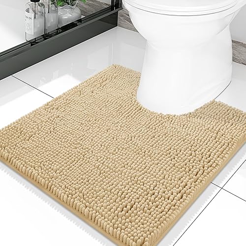 Smiry Tapete de baño de felpilla redondo de lujo, extra suave y absorbente, lavable a máquina, antideslizante para bañera, ducha y baño (24 x 24