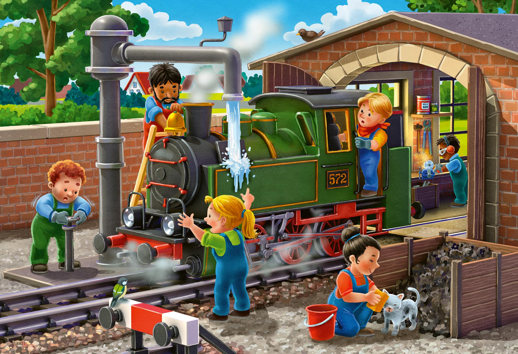 Ravensburger Airplane & Train Repairs - Jigsaw Puzzles for Boys and Girls Age 3 Years Up - 2x 24 Pieces, White, 48 pieces, 26cm x 18cm - Image 4