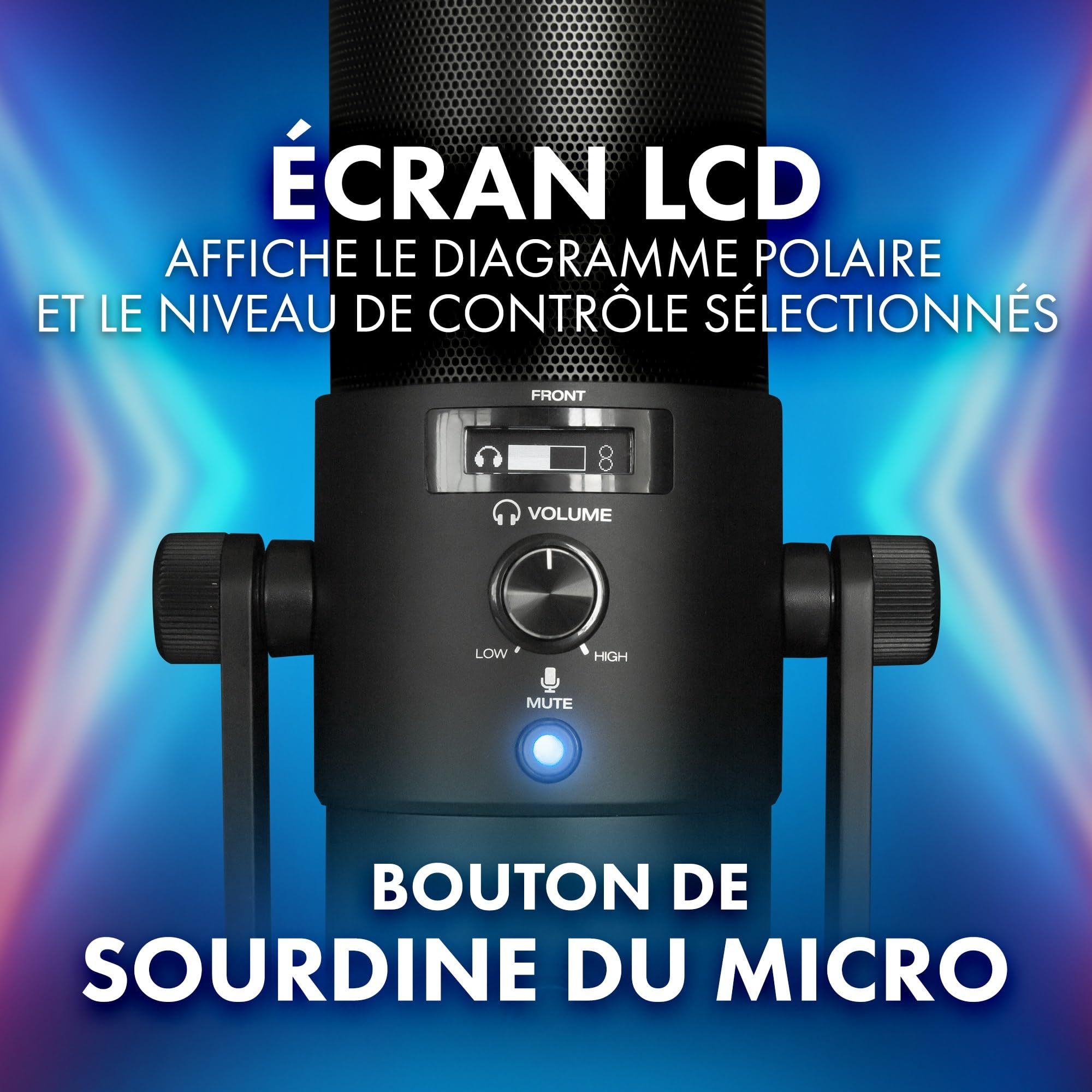 M-AUDIO Uber MIC Microphone USB à Condensateur pour Gaming, Streaming, Podcast, Enregistrement avec 4 Directivités, Bouton Sourdine, Sortie Casque