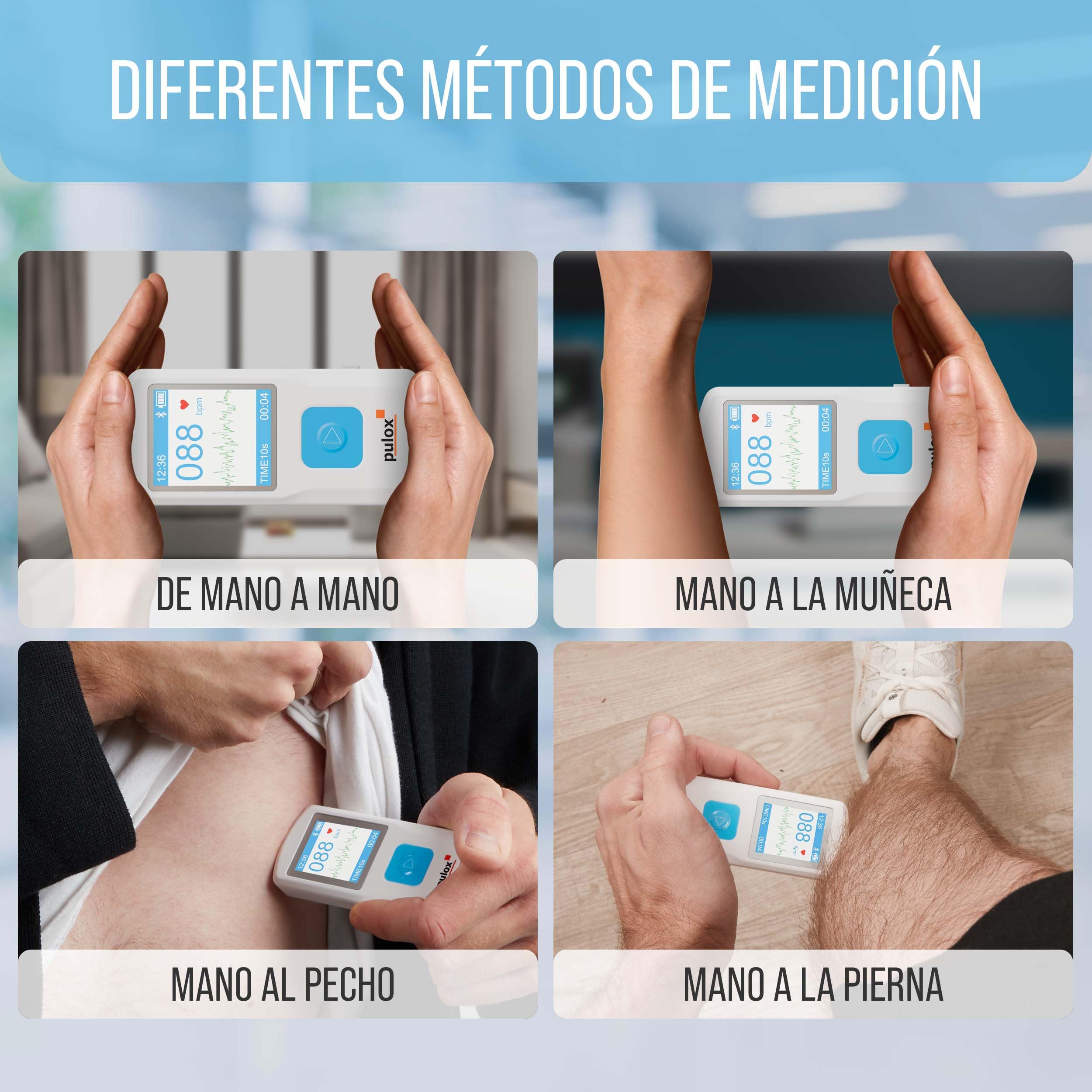 Pulox PM10 Monitor ECG monocanal portátil - Dispositivo de ECG con análisis, aplicación smartphone y software PC
