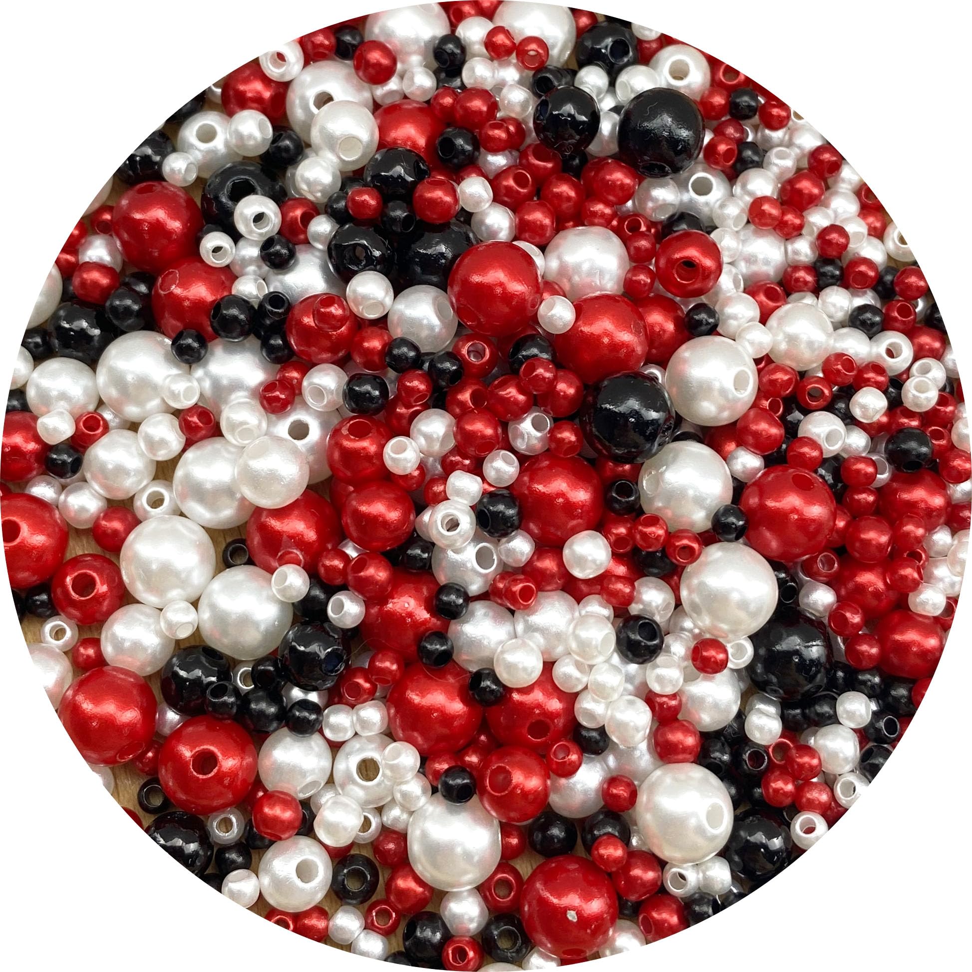 Tingoons 30g Mixed 3-8mm Pearl Beads Round Loose Satin Pearls Plastic Crafts Beads for Jewelry Making Earring Bracelet Necklace Key Chains Vase