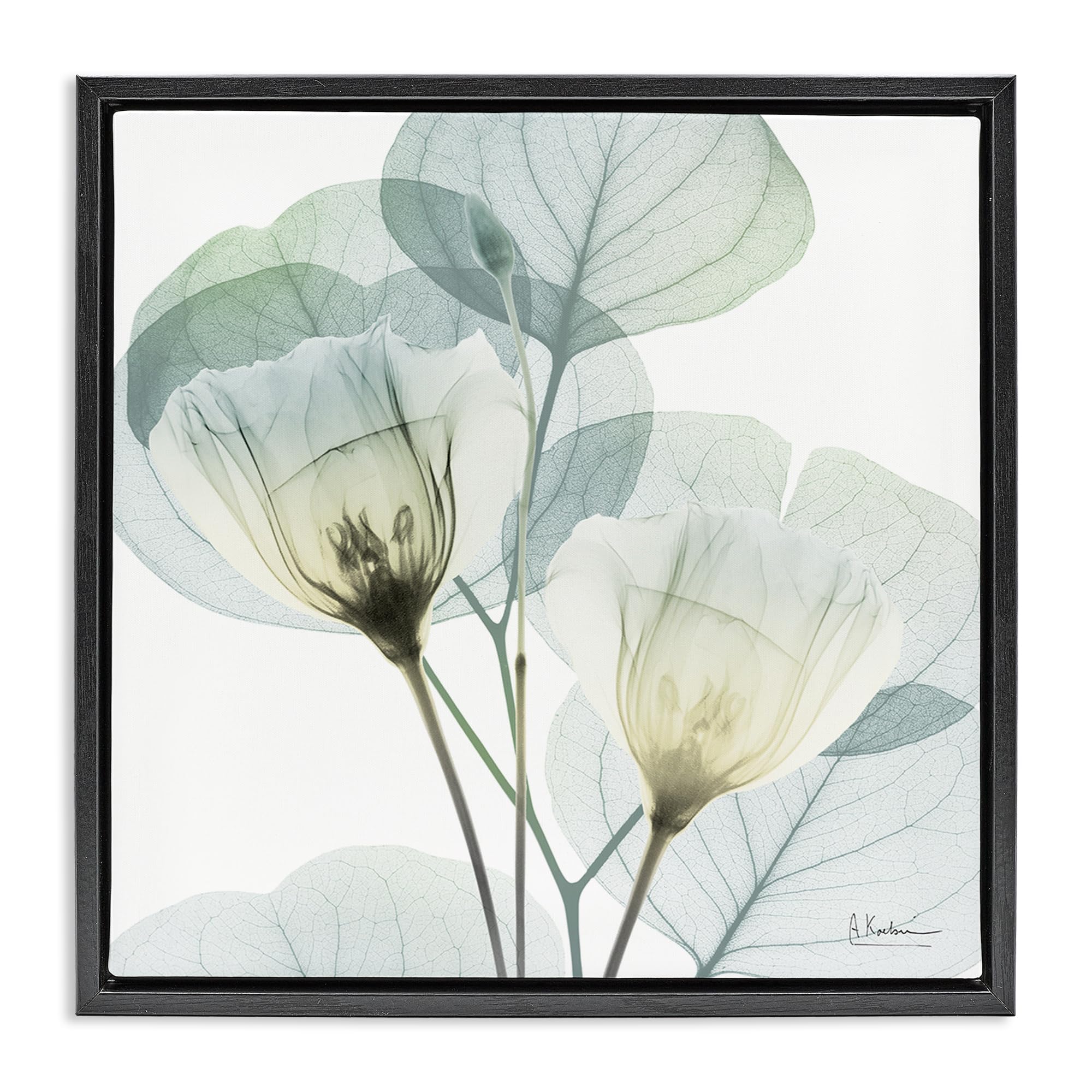 'Divine Fate Flower Leaves'| Floating Frame Canvas Art