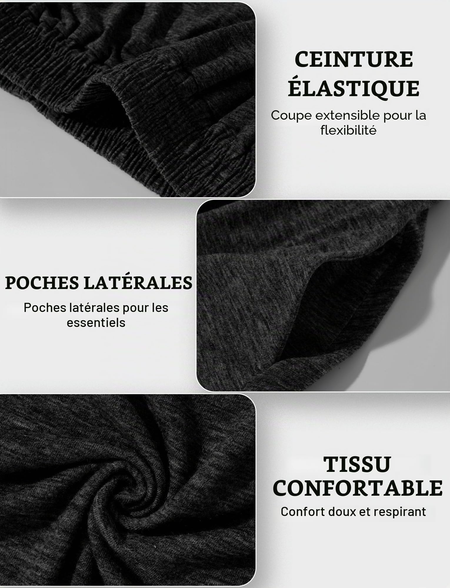 Jupes pour Femmes Jupe Mi-Longue Haute Taille Élégante Jupes de Sport Décontractée Unie avec Poches A-Ligne Jupe Plissée Taille Élastique