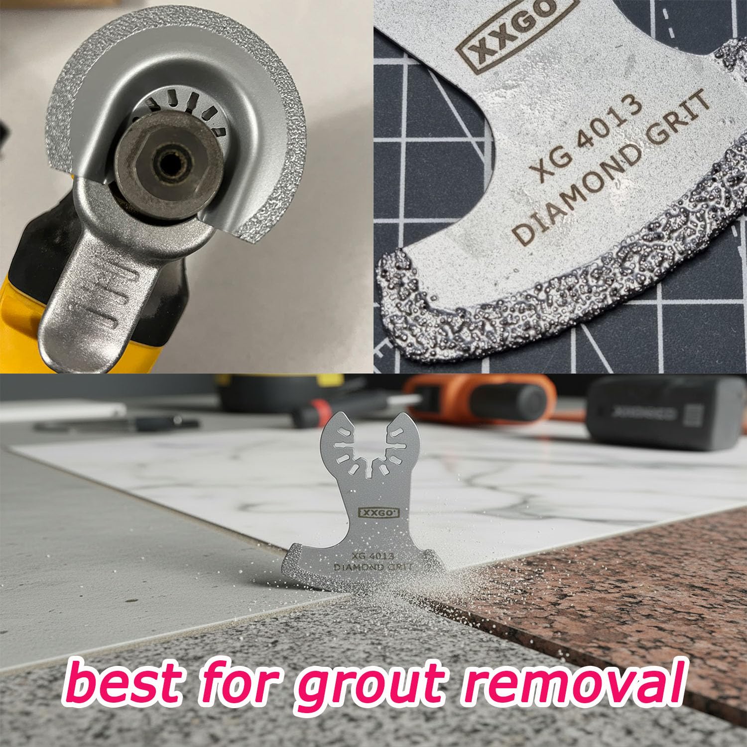 XXGO Juego de 120 cuchillas oscilantes multiherramienta compatibles con Bosch, Chicago, Craftsman, Dewalt, Dremel, Fein, Harbor Freight, Makita, Milwaukee, Porter Cable, Ryobi, Rockwell y más XG1201