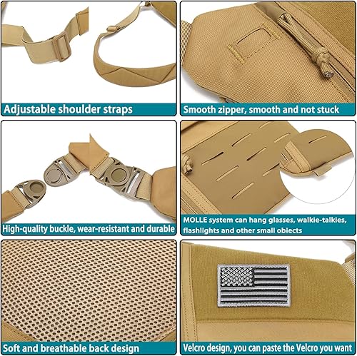 Miniatura 5 de Bolsa de transporte oculta para hombres, bolsa de pecho de pistolas, bolsa cruzada antirladrón, mochila de bolsillo personal