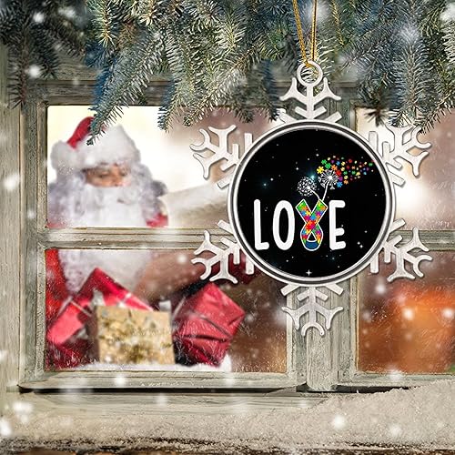 Miniatura 6 de Rompecabezas de amor para autismo, decoración de árbol de corazón, decoraciones de concienciación sobre el autismo, regalos de recuerdo de Navidad,